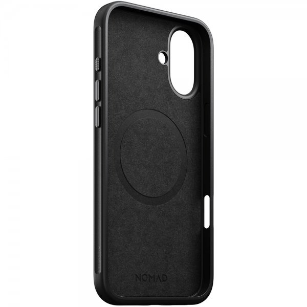 Nomad iPhone 16 Plus -suojakuori Modern Leather Case, musta