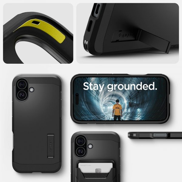 Spigen iPhone 16 Plus -suojakuori Tough Armor MagFit, musta