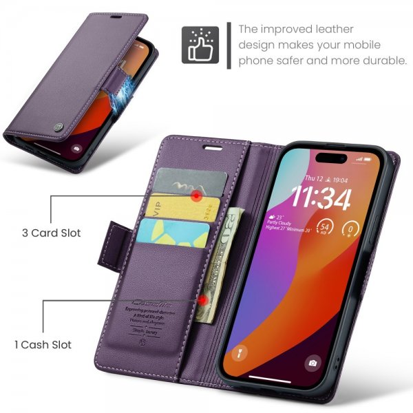 CaseMe iPhone 16 Pro -suojakuori, 023-sarja, violetti