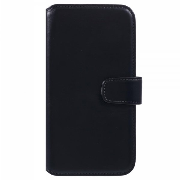 Nordic Covers iPhone 16 Pro Essential Leather -kotelo, Raven Black