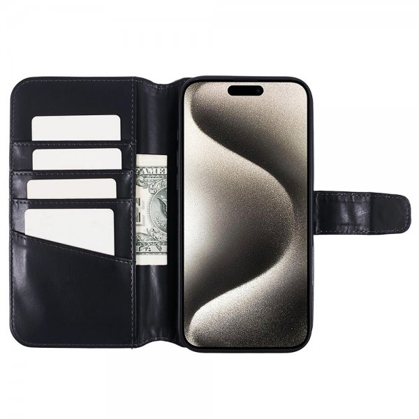 Nordic Covers iPhone 16 Pro -suojakuori MagLeather Raven Black