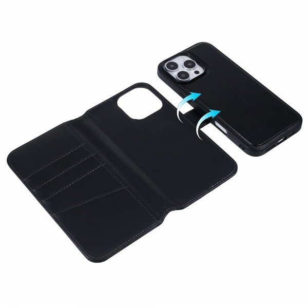 Nordic Covers iPhone 16 Pro -suojakuori MagLeather Raven Black