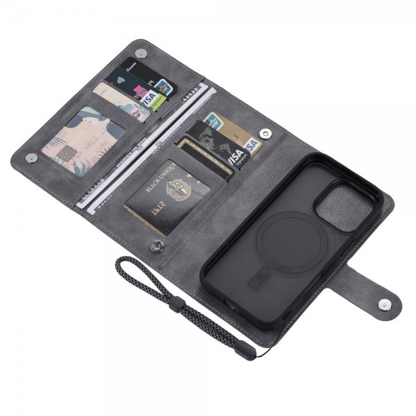 VILI iPhone 16 Pro -kotelo irrotettavalla kuorella GV Series MagSafe Harmaa