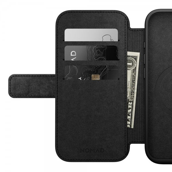 Nomad iPhone 16 Pro -suojakuori Modern Leather Folio, ruskea