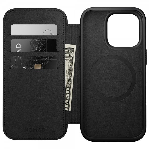 Nomad iPhone 16 Pro -suojakuori Modern Leather Folio, English Tan