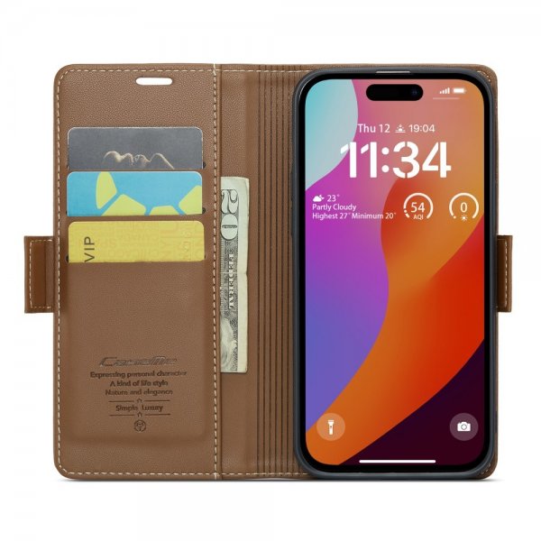CaseMe iPhone 16 Pro Max Kotelo 023 Series Ruskea
