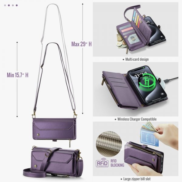 CaseMe iPhone 16 Pro Max C36 -sarjan suojakotelo, violetti