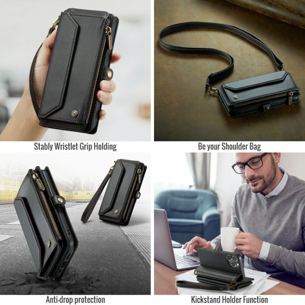 CaseMe iPhone 16 Pro Max Kotelo C36 Sarja Musta