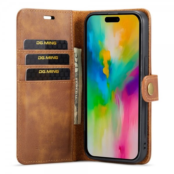 Dg.Ming iPhone 16 Pro Max -kotelo irrotettavalla kuorella, ruskea