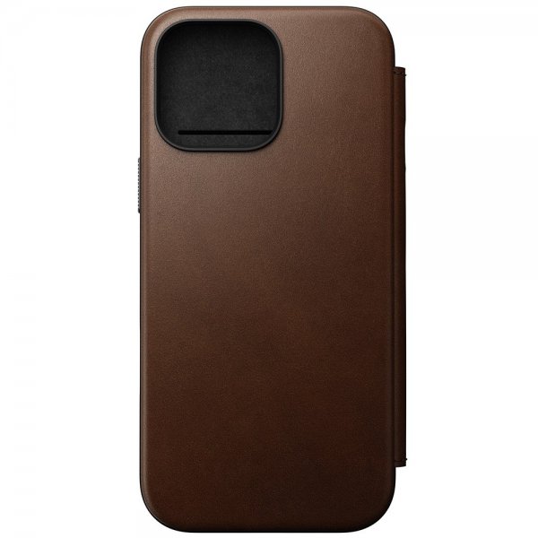 Nomad iPhone 16 Pro Max Modern Leather Folio -kotelo, ruskea