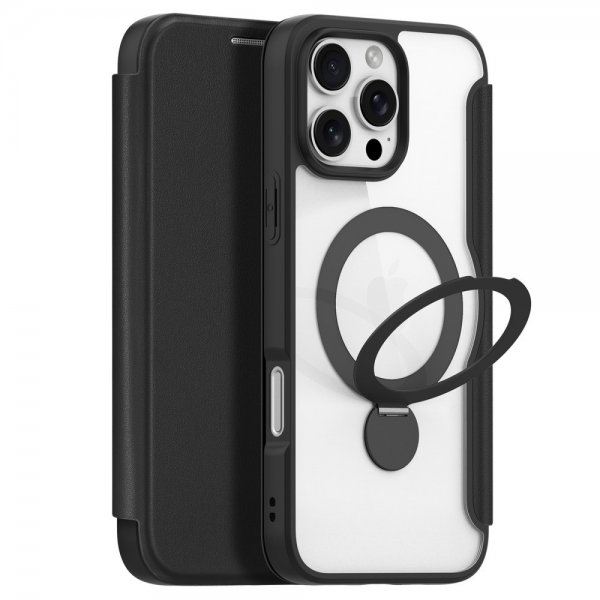 Dux Ducis iPhone 16 Pro Max -kotelo Skin X Pro Series Kickstand MagSafe, musta