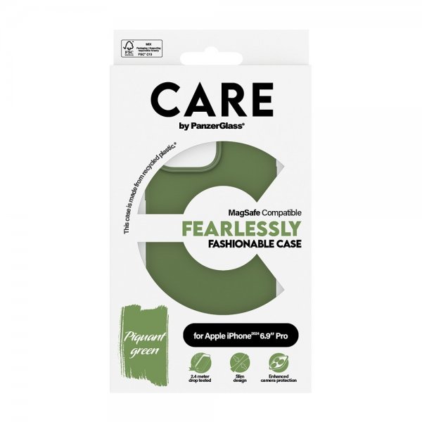 CARE by PanzerGlass iPhone 16 Pro Max Kuori Muodikas MagSafe Vihreä