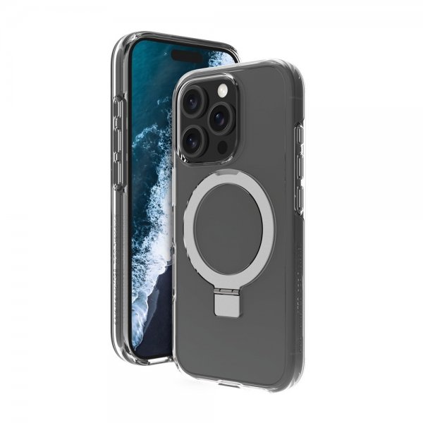 dbramante1928 iPhone 16 Pro Max -kotelo Iceland Ultra D3O MagSafe -jalustalla, läpinäkyvä
