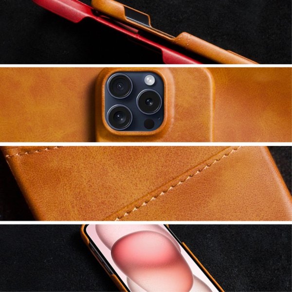 iPhone 16 Pro Max -kotelo kahdella korttipaikalla, tummanruskea