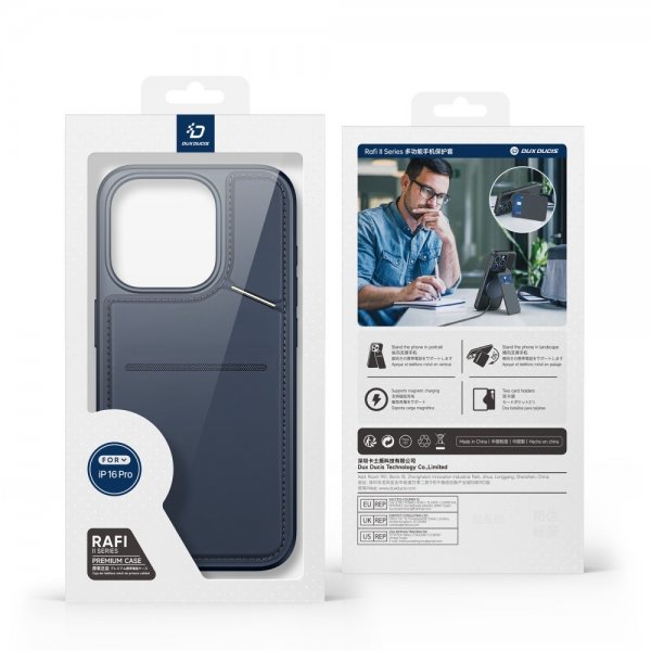 Dux Ducis iPhone 16 Pro Max -suojakuori Rafi II Series MagSafe sininen