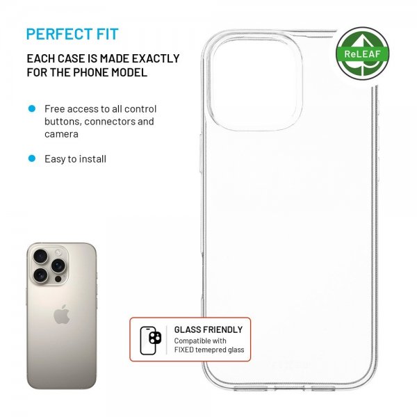 Kiinteä iPhone 16 Pro Max -kuori ReStory Transparent
