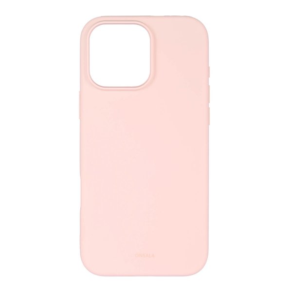 Onsala iPhone 16 Pro Max Kuori Silikonituntuma Liituvaaleanpunainen