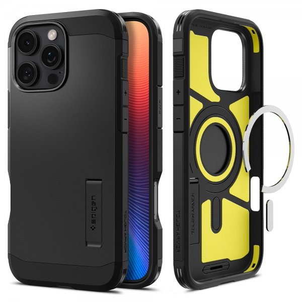 Spigen iPhone 16 Pro Max Kuori Tough Armor MagFit Musta