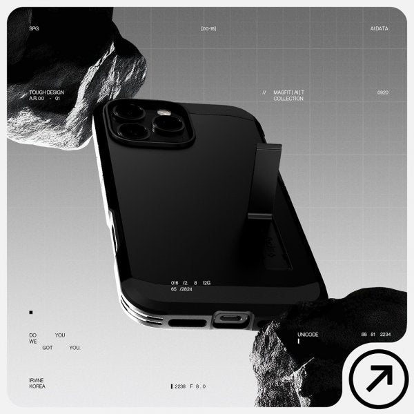 Spigen iPhone 16 Pro Max -suojakuori Tough Armor T MagFit Musta