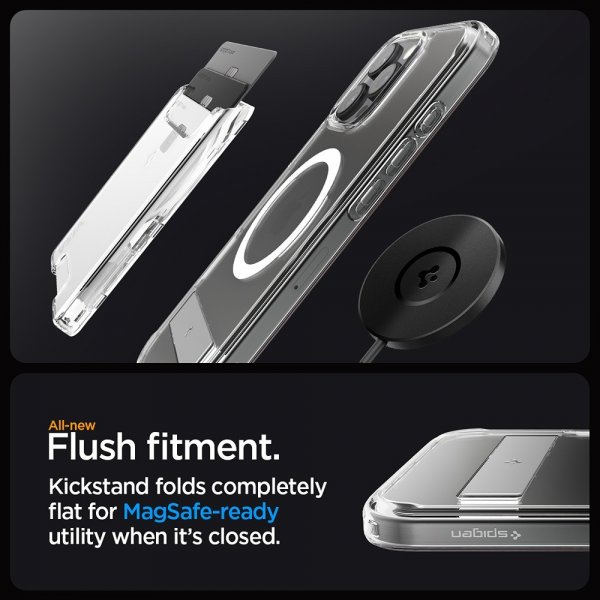 Spigen iPhone 16 Pro Max -suojakuori Ultra Hybrid S MagFit Crystal Clear