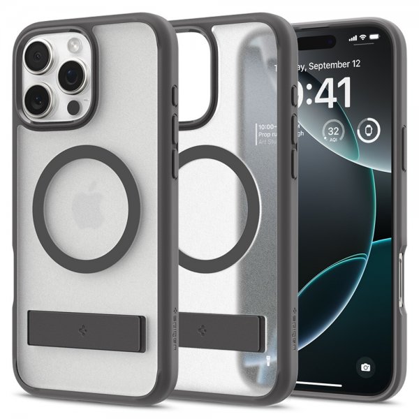 Spigen iPhone 16 Pro Max -suojakuori Ultra Hybrid S MagFit Frost Gray