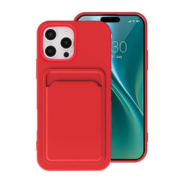 iPhone 16 Pro Kuori Korttipidike Punainen