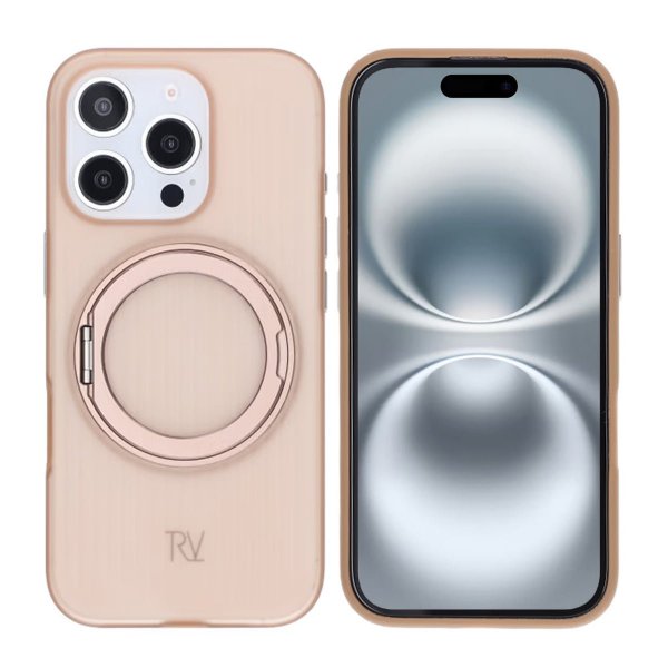 Rvelon iPhone 16 Pro Kuori Käännettävä MagSafe-jalusta Ruskea