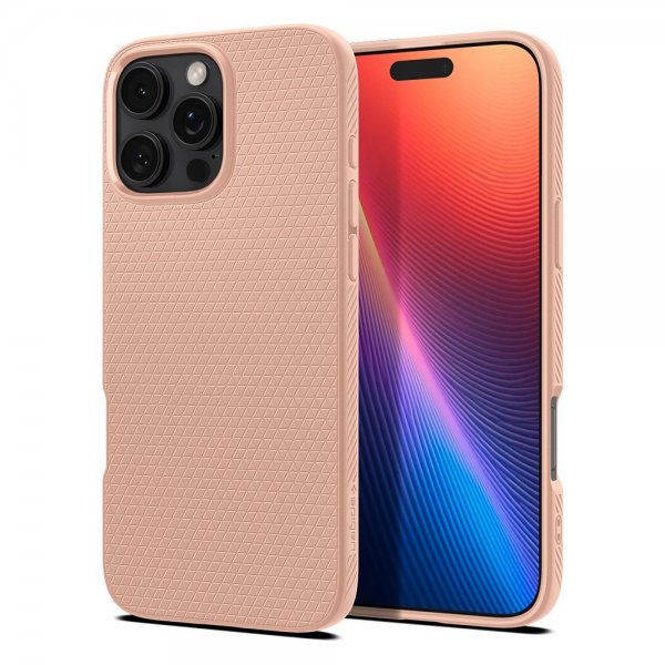 Spigen iPhone 16 Pro -kuori Liquid Air Rose Titanium
