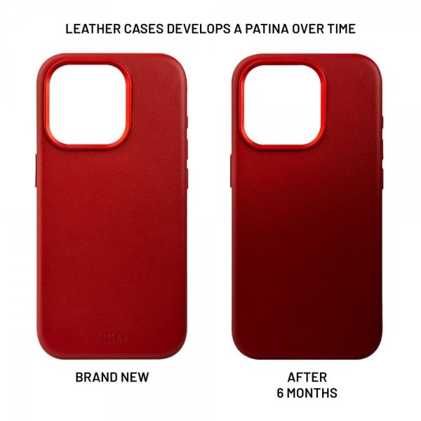Fixed iPhone 16 Pro Kuori MagLeather Punainen