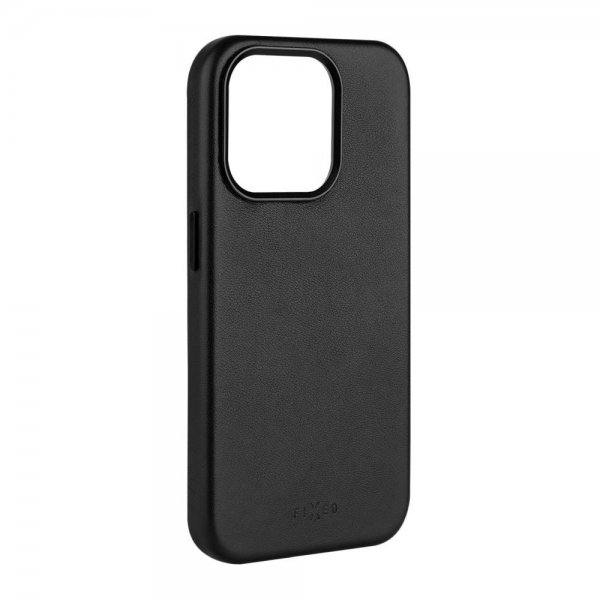 Kiinteä iPhone 16 Pro MagLeather-suojakuori Musta