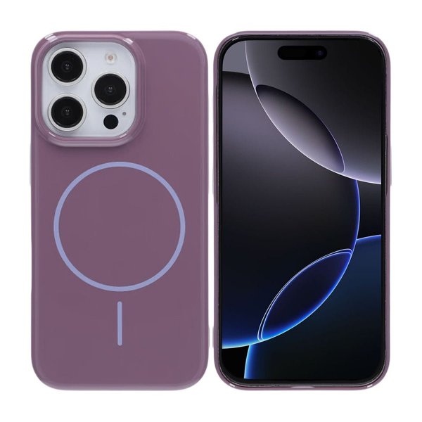 iPhone 16 Pro Kuori TPU MagSafe Kiiltävä Violetti