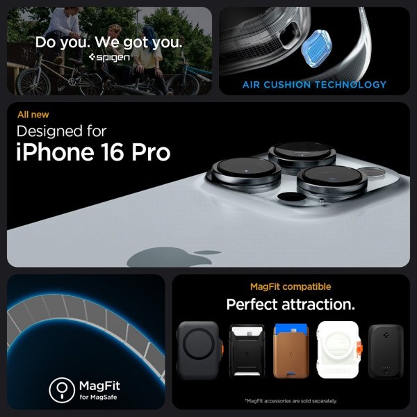 Spigen iPhone 16 Pro -kuori Rugged Armor MagFit Harmaa