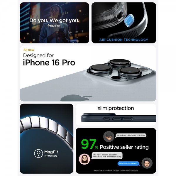 Spigen iPhone 16 Pro Kuori Thin Fit MagFit Metal Slate