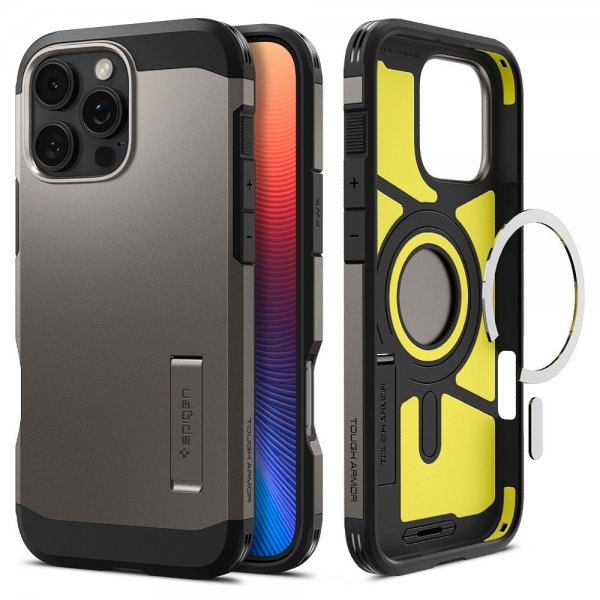 Spigen iPhone 16 Pro Kuori Tough Armor MagFit Gunmetal