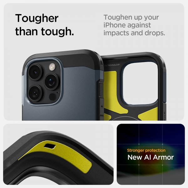 Spigen iPhone 16 Pro Kuori Tough Armor MagFit Metal Slate