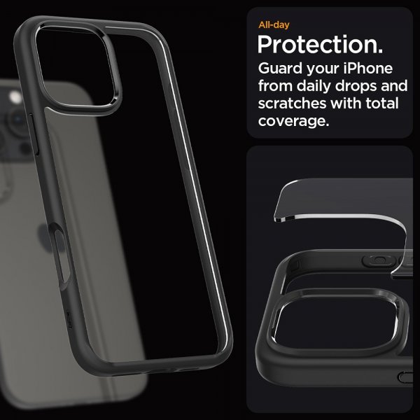 Spigen iPhone 16 Pro Kuori Ultra Hybrid Matta Musta
