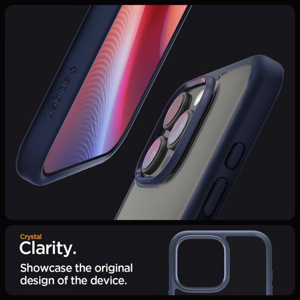 Spigen iPhone 16 Pro -suojakuori, Ultra Hybrid, laivastonsininen