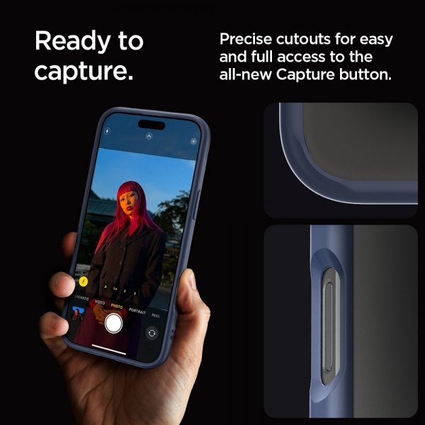 Spigen iPhone 16 Pro -suojakuori, Ultra Hybrid, laivastonsininen