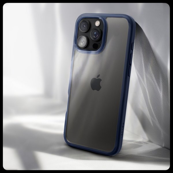 Spigen iPhone 16 Pro -suojakuori, Ultra Hybrid, laivastonsininen