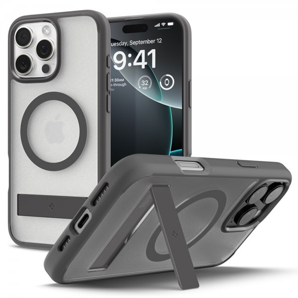 Spigen iPhone 16 Pro -kuori Ultra Hybrid S MagFit Frost Gray