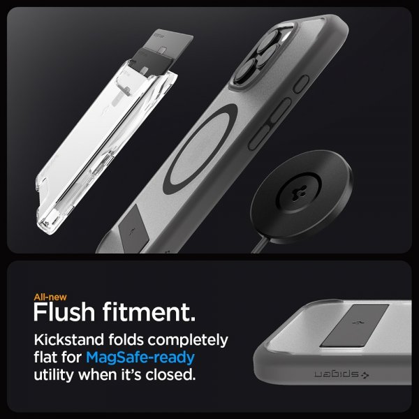 Spigen iPhone 16 Pro -kuori Ultra Hybrid S MagFit Frost Gray
