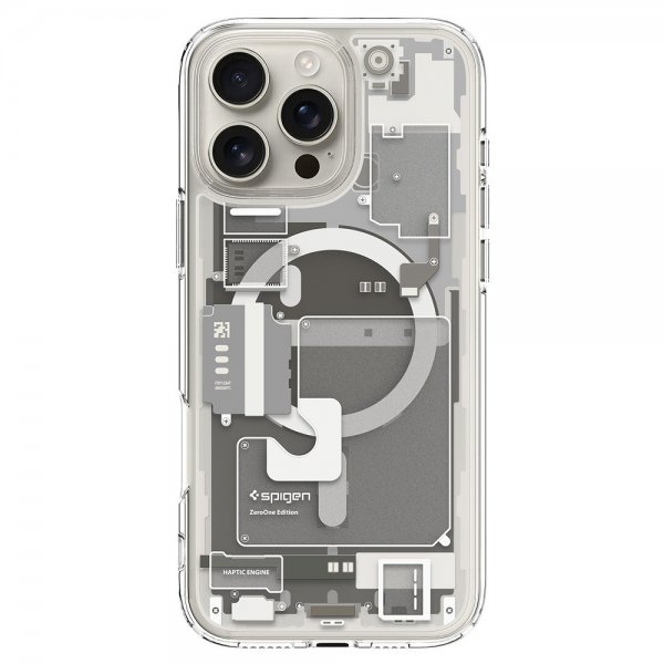 Spigen iPhone 16 Pro -kuori Ultra Hybrid Zero One MagFit Natural Titanium