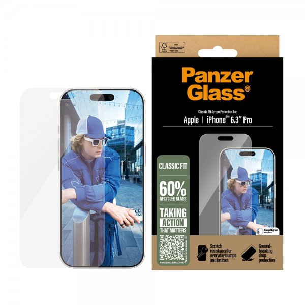 PanzerGlass iPhone 16 Pro -näytönsuoja Classic Fit EasyAligner