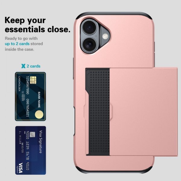 iPhone 16 Kuori Korttitelakka Harmaa