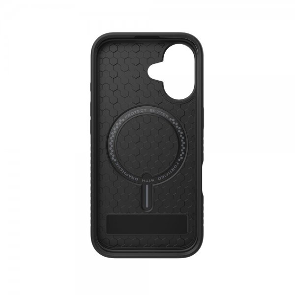 ZAGG iPhone 16 -suojakuori Denali Snap Kickstand Musta