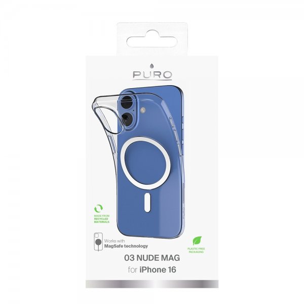 Puro iPhone 16 -suojakuori Nude Mag Läpinäkyvä