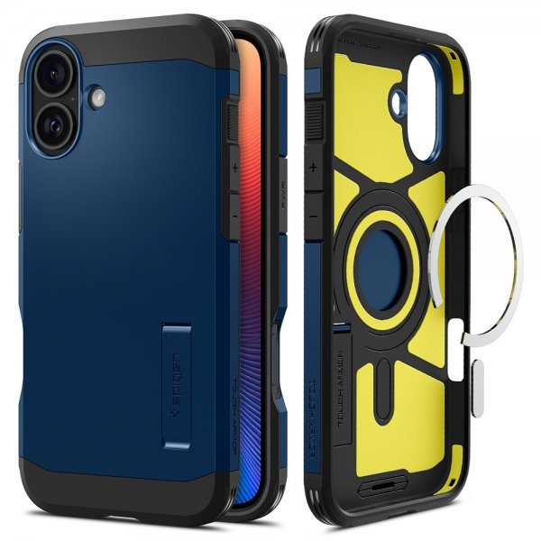 Spigen iPhone 16 -suojakuori Tough Armor MagFit Navy Blue