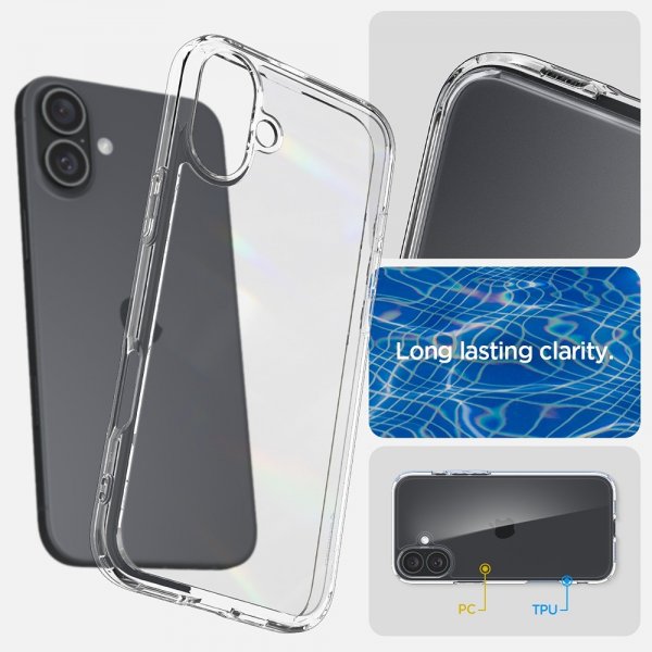 Spigen iPhone 16 -suojakuori Ultra Hybrid Crystal Clear