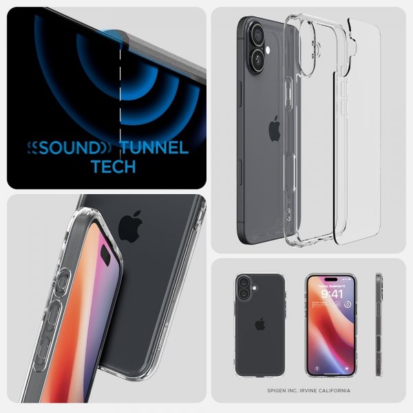 Spigen iPhone 16 -suojakuori Ultra Hybrid Crystal Clear