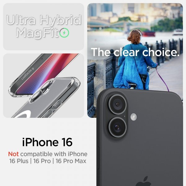 Spigen iPhone 16 Suojakuori Ultra Hybrid MagFit Valkoinen